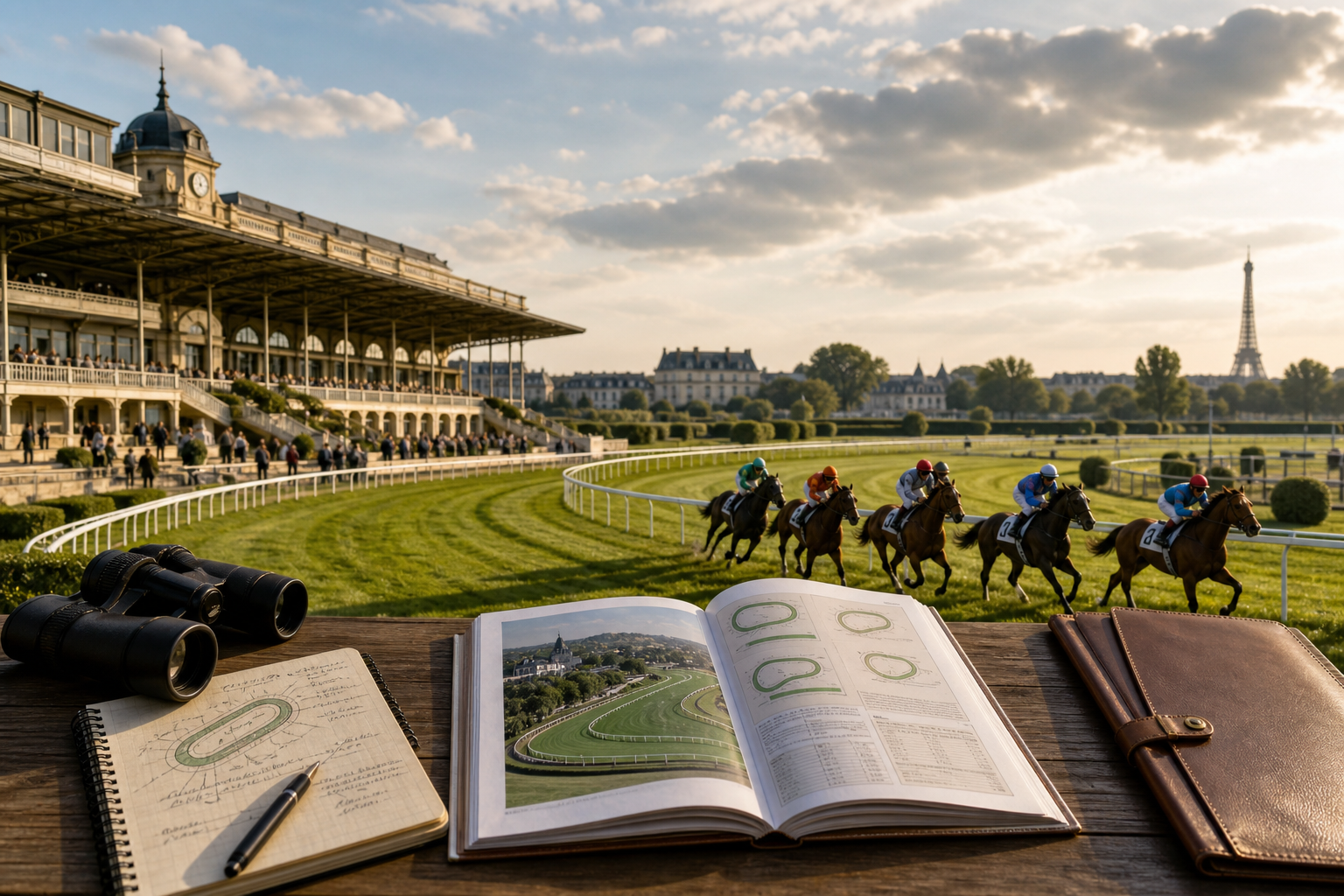 Illustration éditoriale — Les principaux hippodromes français et leurs particularités