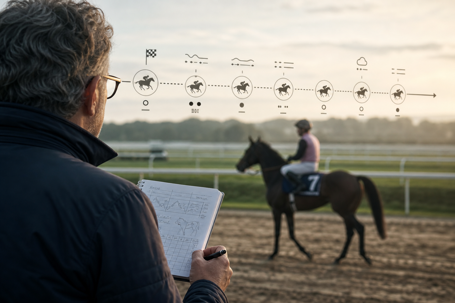 Illustration éditoriale — Comment lire la musique d’un cheval dans un programme PMU ?