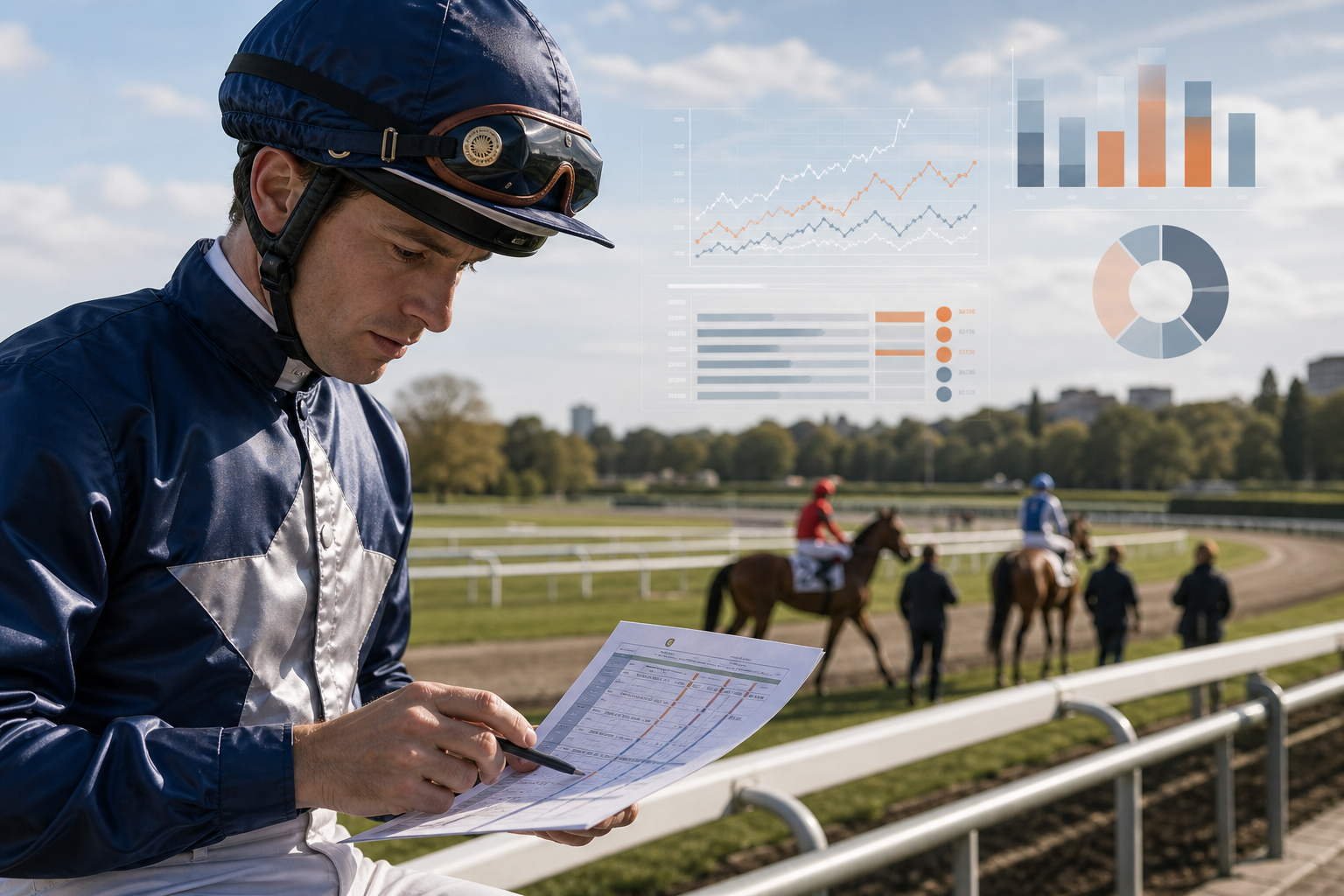Illustration éditoriale — Comment analyser les statistiques d’un jockey ou d’un driver ?