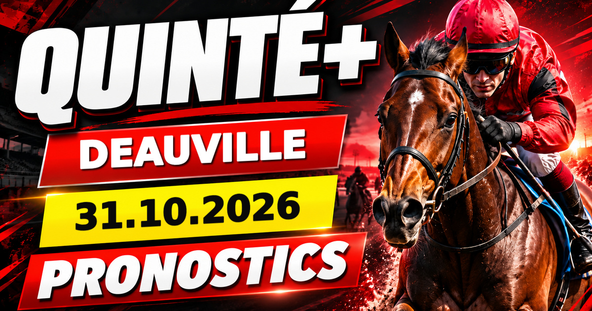 Chevaux de plat sur la piste en sable fibré de Deauville pour le Quinté du 31 octobre 2026